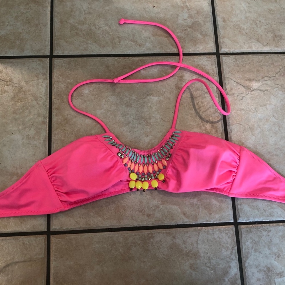 Victoria’s Secret S Beaded Bandeau Halter Swim Top